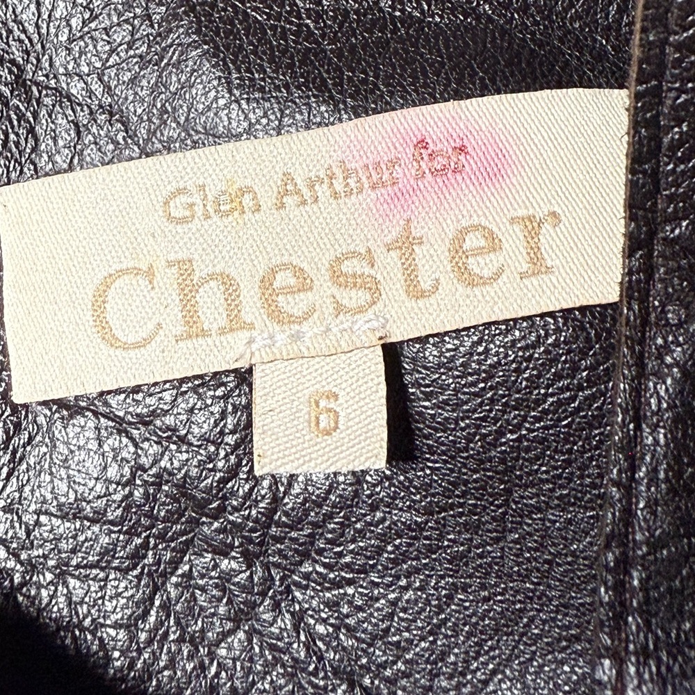Glen Arthur By Chester, Chocolate Brown Leather Pencil Skirt View 6